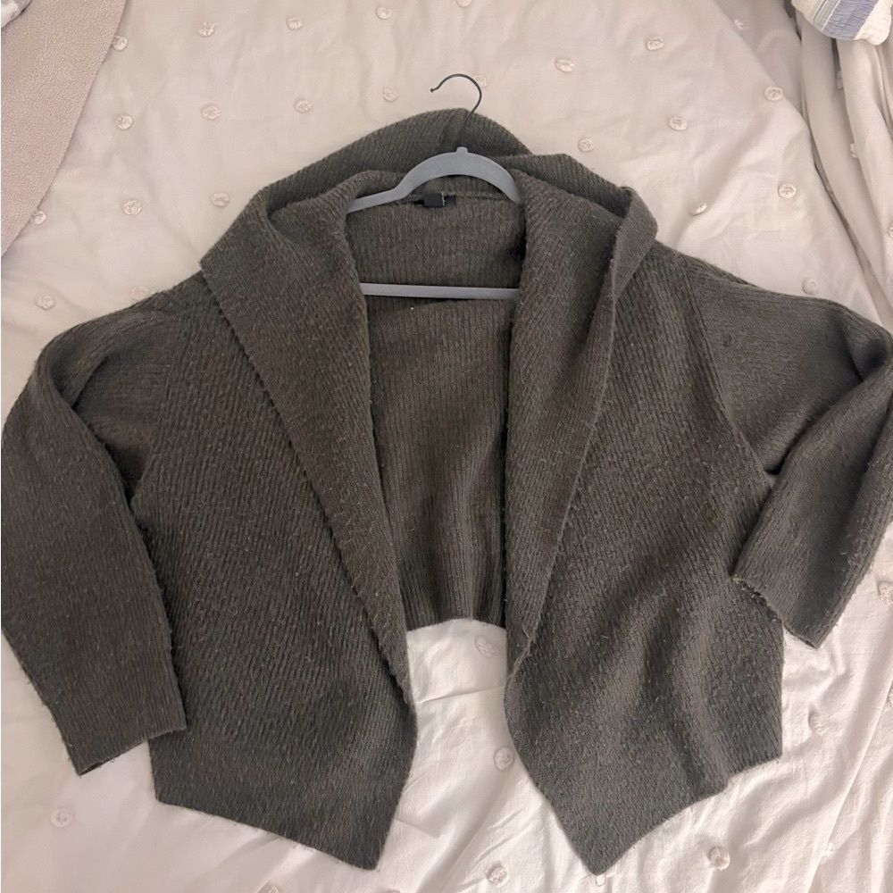 Halogen Olive Women's Open-Front Sweater